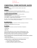 CS610 Final term Notes by Saeed (VUAnswer.com).pdf